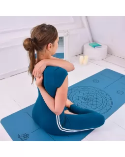 Коврик для йоги — Sri Yantra Blue